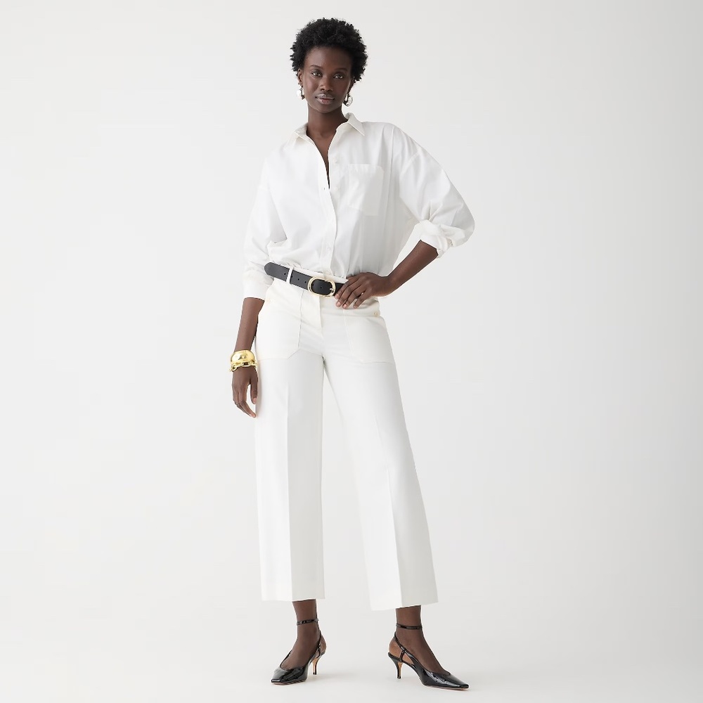 J.Crew Sydney Wide-leg Pant in Bi-stretch Cotton Blend